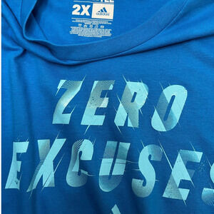 ADIDAS ZERO EXCUSES Blue Climalite Men's Polyester/Cotton Blend Size 2X